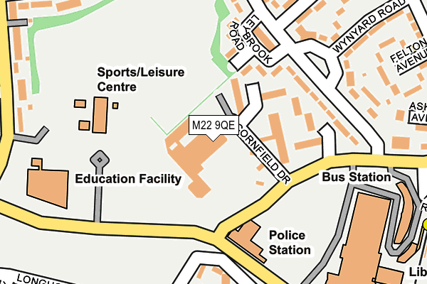 M22 9QE map - OS OpenMap – Local (Ordnance Survey) M22 9QE map - OS OpenMap – Local (Ordnance Survey)