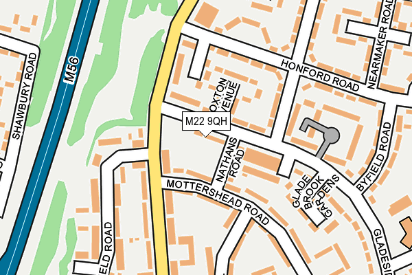 M22 9QH map - OS OpenMap – Local (Ordnance Survey) M22 9QH map - OS OpenMap – Local (Ordnance Survey)