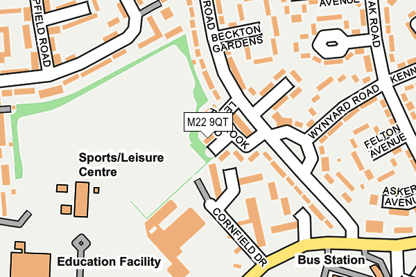 M22 9QT map - OS OpenMap – Local (Ordnance Survey) M22 9QT map - OS OpenMap – Local (Ordnance Survey)