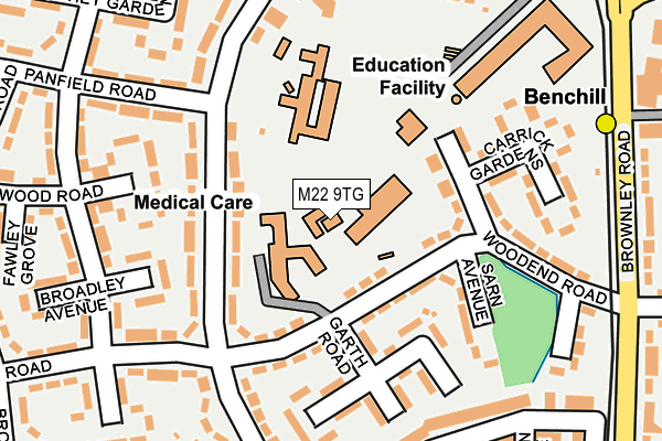 M22 9TG map - OS OpenMap – Local (Ordnance Survey) M22 9TG map - OS OpenMap – Local (Ordnance Survey)