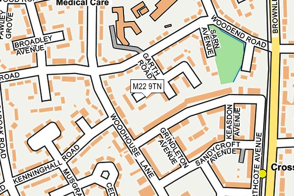 M22 9TN map - OS OpenMap – Local (Ordnance Survey) M22 9TN map - OS OpenMap – Local (Ordnance Survey)