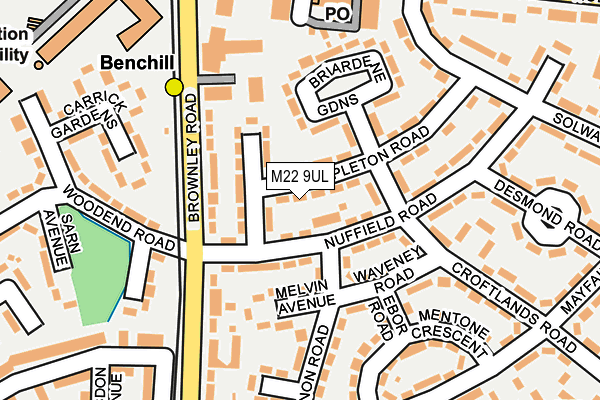 M22 9UL map - OS OpenMap – Local (Ordnance Survey) M22 9UL map - OS OpenMap – Local (Ordnance Survey)