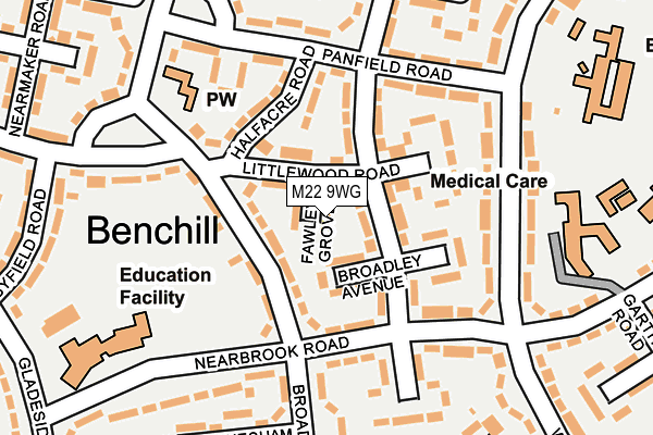 M22 9WG map - OS OpenMap – Local (Ordnance Survey) M22 9WG map - OS OpenMap – Local (Ordnance Survey)