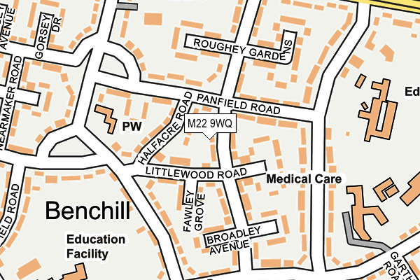 M22 9WQ map - OS OpenMap – Local (Ordnance Survey) M22 9WQ map - OS OpenMap – Local (Ordnance Survey)