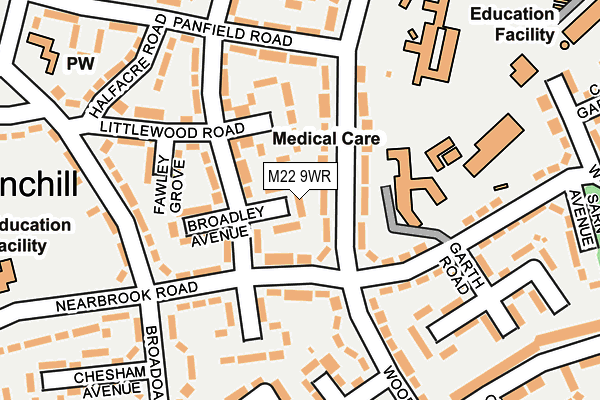 M22 9WR map - OS OpenMap – Local (Ordnance Survey) M22 9WR map - OS OpenMap – Local (Ordnance Survey)