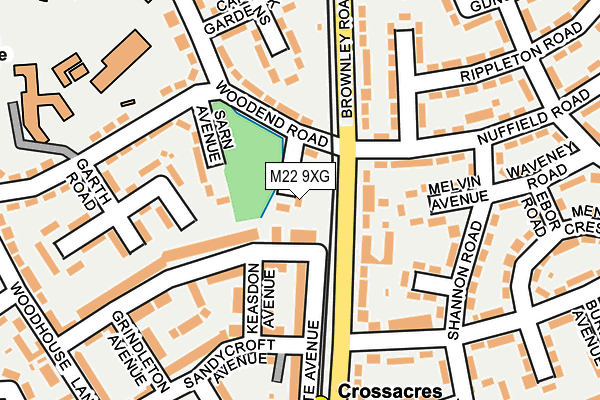 M22 9XG map - OS OpenMap – Local (Ordnance Survey) M22 9XG map - OS OpenMap – Local (Ordnance Survey)