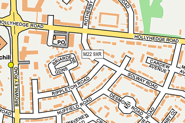 M22 9XR map - OS OpenMap – Local (Ordnance Survey) M22 9XR map - OS OpenMap – Local (Ordnance Survey)