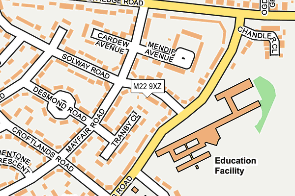 M22 9XZ map - OS OpenMap – Local (Ordnance Survey) M22 9XZ map - OS OpenMap – Local (Ordnance Survey)