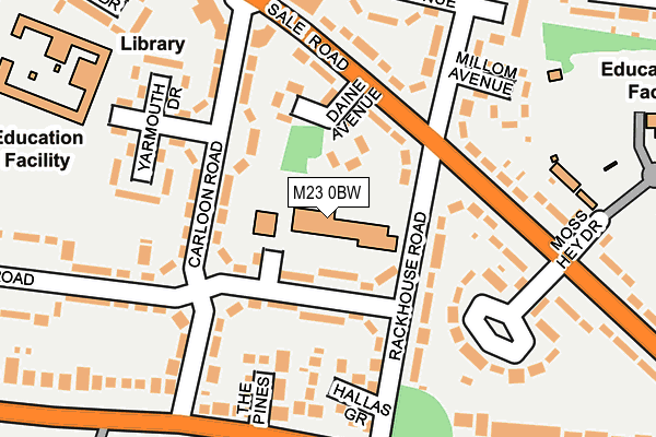 M23 0BW map - OS OpenMap – Local (Ordnance Survey) M23 0BW map - OS OpenMap – Local (Ordnance Survey)