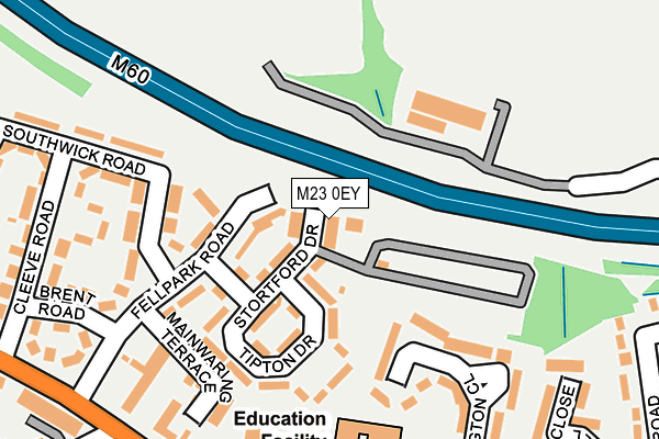 M23 0EY map - OS OpenMap – Local (Ordnance Survey) M23 0EY map - OS OpenMap – Local (Ordnance Survey)