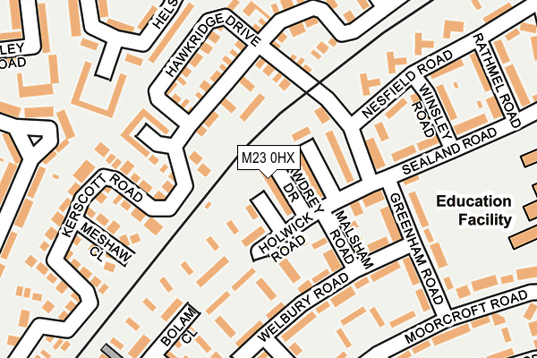 M23 0HX map - OS OpenMap – Local (Ordnance Survey) M23 0HX map - OS OpenMap – Local (Ordnance Survey)