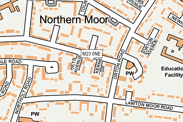 M23 0NE map - OS OpenMap – Local (Ordnance Survey) M23 0NE map - OS OpenMap – Local (Ordnance Survey)