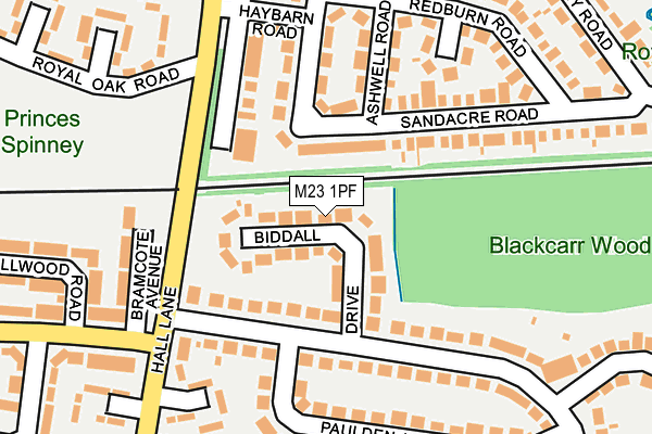M23 1PF map - OS OpenMap – Local (Ordnance Survey) M23 1PF map - OS OpenMap – Local (Ordnance Survey)