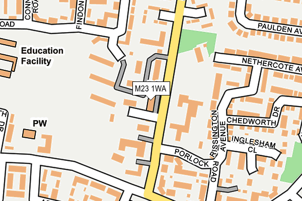 M23 1WA map - OS OpenMap – Local (Ordnance Survey) M23 1WA map - OS OpenMap – Local (Ordnance Survey)