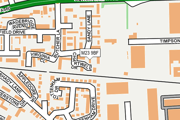 M23 9BF map - OS OpenMap – Local (Ordnance Survey) M23 9BF map - OS OpenMap – Local (Ordnance Survey)