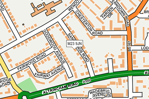 M23 9JN map - OS OpenMap – Local (Ordnance Survey)