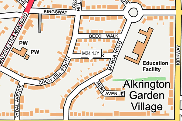 M24 1JY map - OS OpenMap – Local (Ordnance Survey)