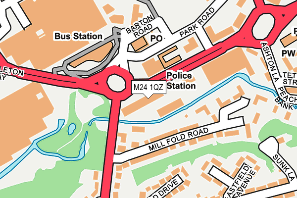M24 1QZ map - OS OpenMap – Local (Ordnance Survey)