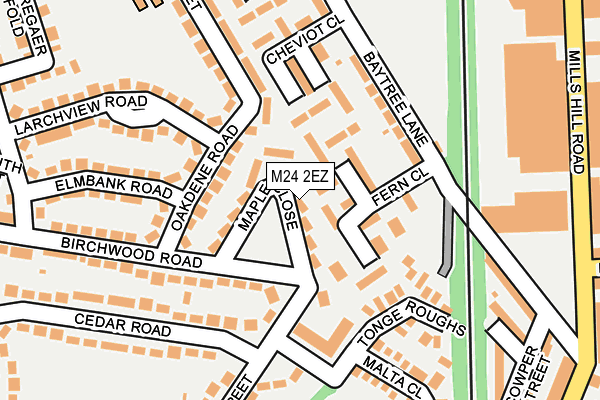 M24 2EZ map - OS OpenMap – Local (Ordnance Survey) M24 2EZ map - OS OpenMap – Local (Ordnance Survey)