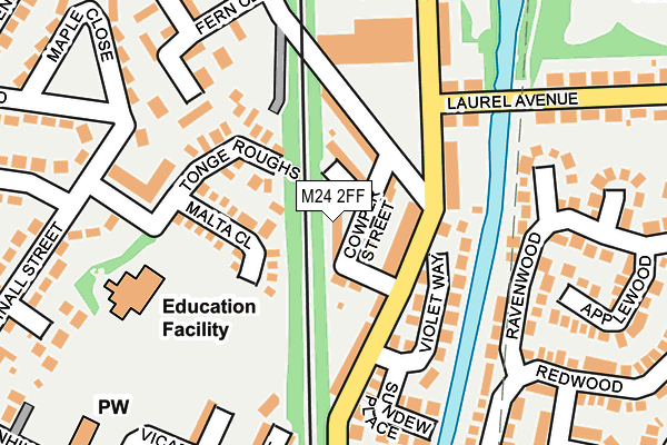 M24 2FF map - OS OpenMap – Local (Ordnance Survey) M24 2FF map - OS OpenMap – Local (Ordnance Survey)
