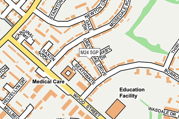 M24 5GP map - OS OpenMap – Local (Ordnance Survey) M24 5GP map - OS OpenMap – Local (Ordnance Survey)
