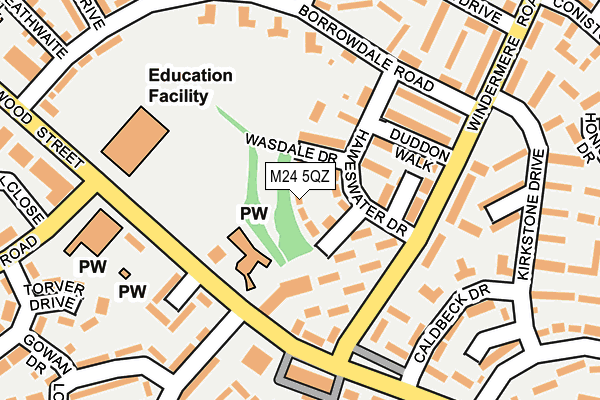 M24 5QZ map - OS OpenMap – Local (Ordnance Survey)
