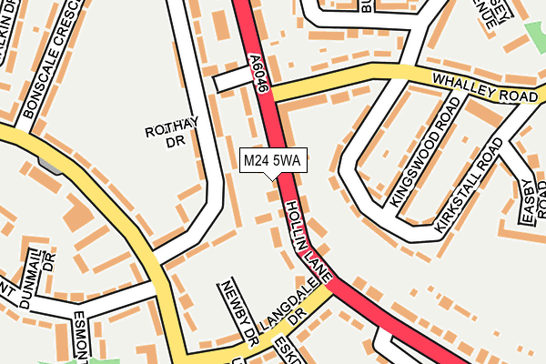M24 5WA map - OS OpenMap – Local (Ordnance Survey) M24 5WA map - OS OpenMap – Local (Ordnance Survey)