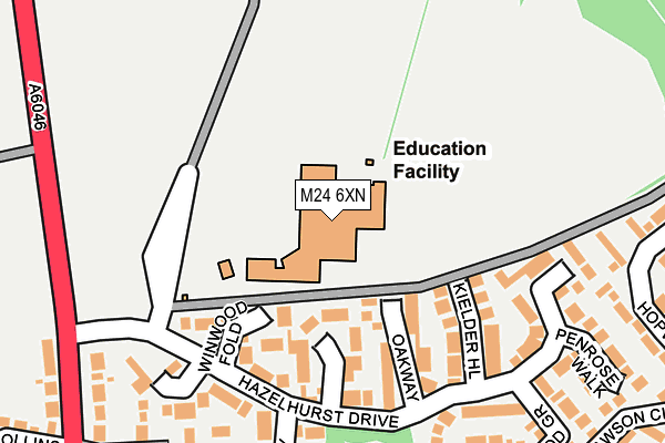 M24 6XN map - OS OpenMap – Local (Ordnance Survey) M24 6XN map - OS OpenMap – Local (Ordnance Survey)
