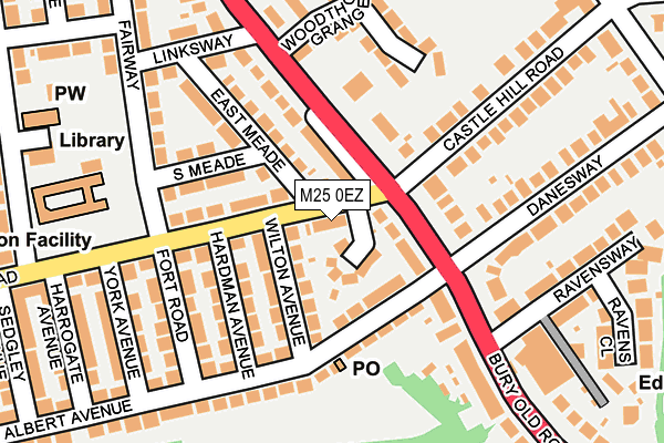 M25 0EZ map - OS OpenMap – Local (Ordnance Survey) M25 0EZ map - OS OpenMap – Local (Ordnance Survey)