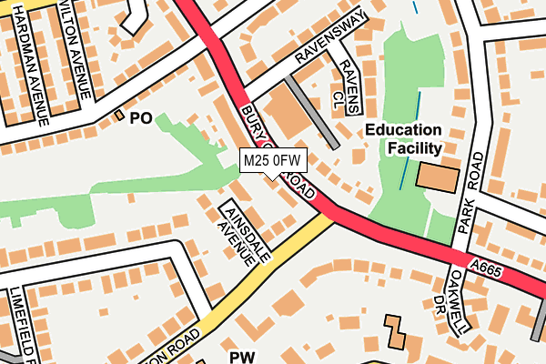 M25 0FW map - OS OpenMap – Local (Ordnance Survey) M25 0FW map - OS OpenMap – Local (Ordnance Survey)