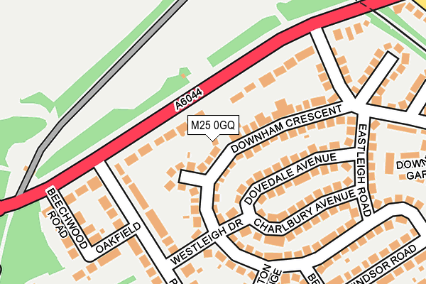 M25 0GQ map - OS OpenMap – Local (Ordnance Survey) M25 0GQ map - OS OpenMap – Local (Ordnance Survey)