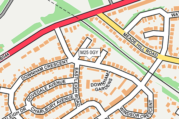 M25 0GY map - OS OpenMap – Local (Ordnance Survey) M25 0GY map - OS OpenMap – Local (Ordnance Survey)
