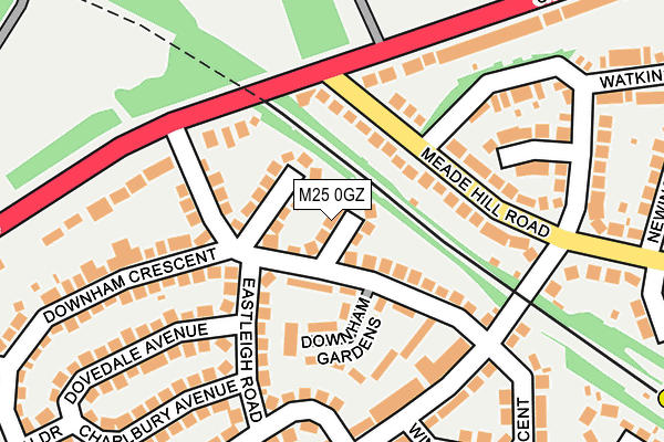 M25 0GZ map - OS OpenMap – Local (Ordnance Survey) M25 0GZ map - OS OpenMap – Local (Ordnance Survey)