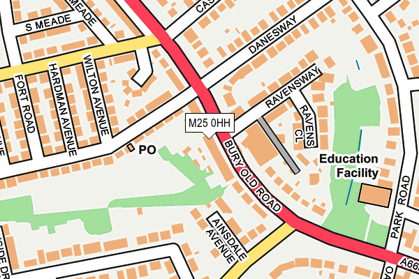 M25 0HH map - OS OpenMap – Local (Ordnance Survey) M25 0HH map - OS OpenMap – Local (Ordnance Survey)