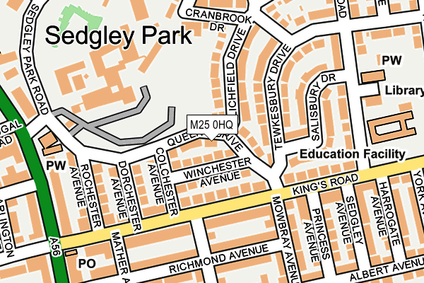 M25 0HQ map - OS OpenMap – Local (Ordnance Survey) M25 0HQ map - OS OpenMap – Local (Ordnance Survey)