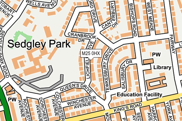 M25 0HX map - OS OpenMap – Local (Ordnance Survey) M25 0HX map - OS OpenMap – Local (Ordnance Survey)