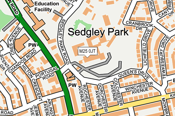 M25 0JT map - OS OpenMap – Local (Ordnance Survey) M25 0JT map - OS OpenMap – Local (Ordnance Survey)