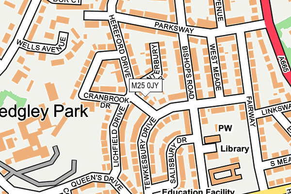 M25 0JY map - OS OpenMap – Local (Ordnance Survey) M25 0JY map - OS OpenMap – Local (Ordnance Survey)