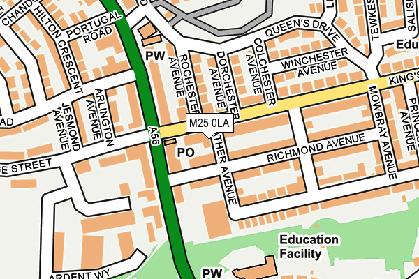 M25 0LA map - OS OpenMap – Local (Ordnance Survey) M25 0LA map - OS OpenMap – Local (Ordnance Survey)