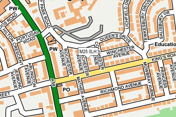 M25 0LH map - OS OpenMap – Local (Ordnance Survey) M25 0LH map - OS OpenMap – Local (Ordnance Survey)