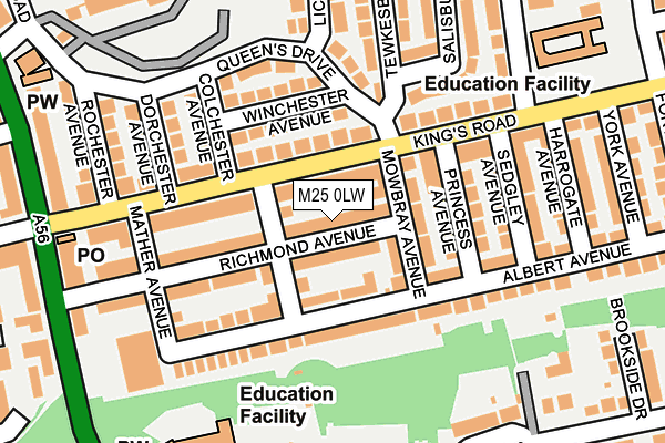 M25 0LW map - OS OpenMap – Local (Ordnance Survey) M25 0LW map - OS OpenMap – Local (Ordnance Survey)