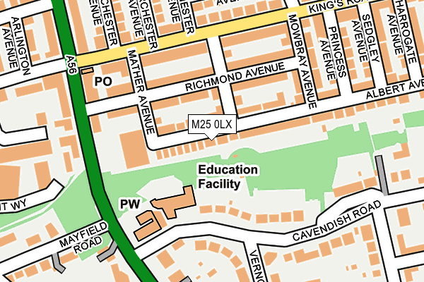 M25 0LX map - OS OpenMap – Local (Ordnance Survey) M25 0LX map - OS OpenMap – Local (Ordnance Survey)