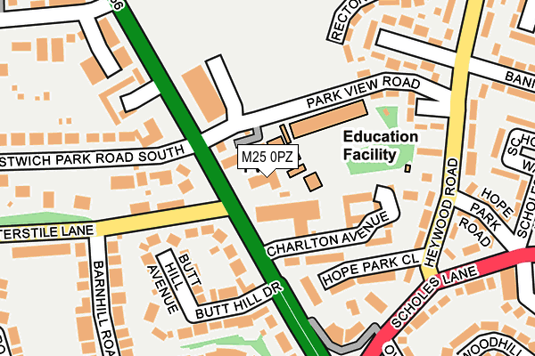 M25 0PZ map - OS OpenMap – Local (Ordnance Survey) M25 0PZ map - OS OpenMap – Local (Ordnance Survey)