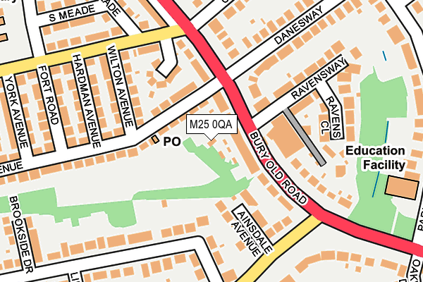 M25 0QA map - OS OpenMap – Local (Ordnance Survey) M25 0QA map - OS OpenMap – Local (Ordnance Survey)