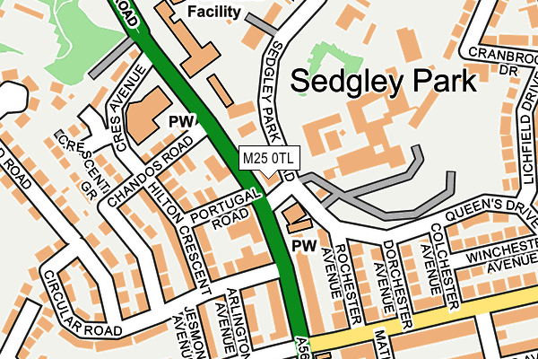 M25 0TL map - OS OpenMap – Local (Ordnance Survey) M25 0TL map - OS OpenMap – Local (Ordnance Survey)