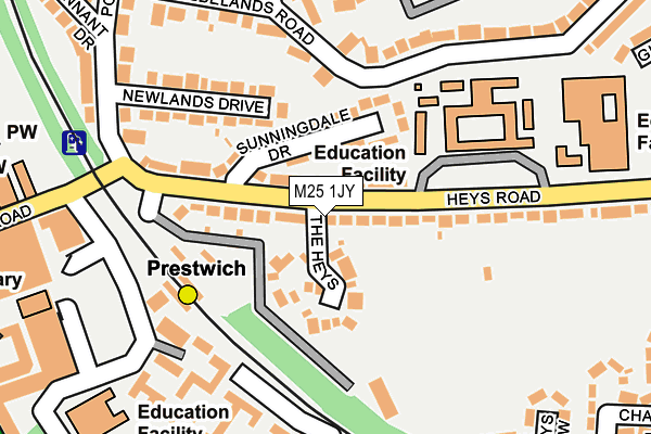 M25 1JY map - OS OpenMap – Local (Ordnance Survey) M25 1JY map - OS OpenMap – Local (Ordnance Survey)