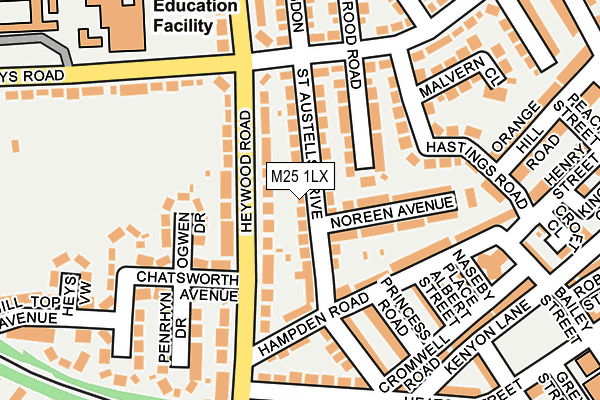 M25 1LX map - OS OpenMap – Local (Ordnance Survey) M25 1LX map - OS OpenMap – Local (Ordnance Survey)