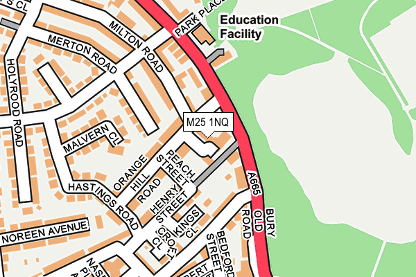 M25 1NQ map - OS OpenMap – Local (Ordnance Survey) M25 1NQ map - OS OpenMap – Local (Ordnance Survey)