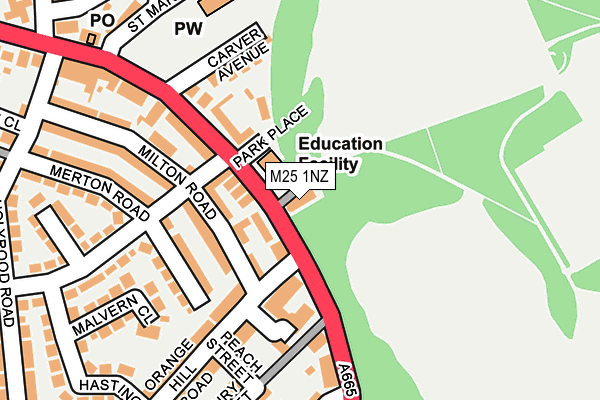 M25 1NZ map - OS OpenMap – Local (Ordnance Survey) M25 1NZ map - OS OpenMap – Local (Ordnance Survey)