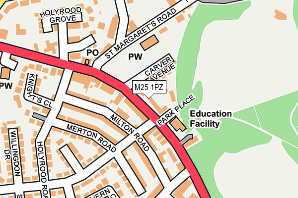 M25 1PZ map - OS OpenMap – Local (Ordnance Survey) M25 1PZ map - OS OpenMap – Local (Ordnance Survey)